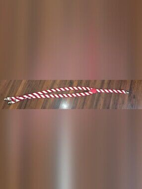 Men's Festive Christmas Santa Red and White Sparkle Stripe Suspenders OS